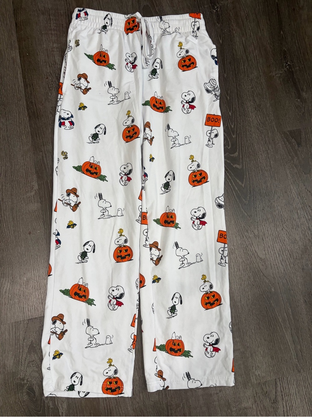 Peanuts Snoopy Halloween Pajama Pants Size Medium Pumpkin Boo! Print Lounge pant